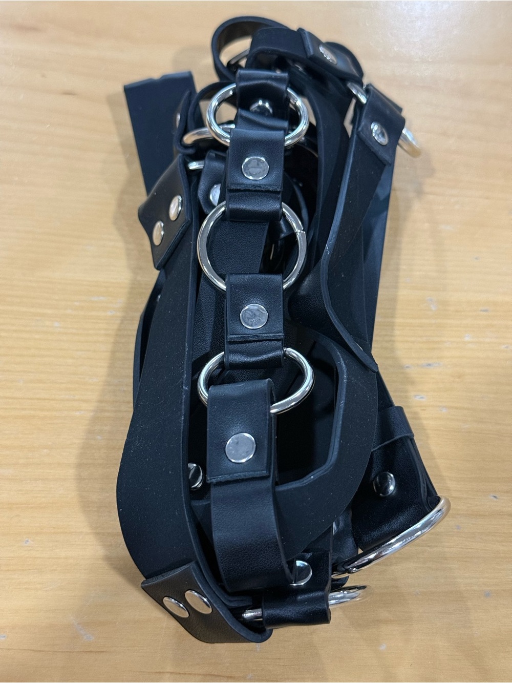 Punk Black Leather Chest Harness New ( open box)